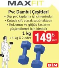 MAXFİT PVC DAMBIL 1 KG MAXFİT PVC DAMBIL 1 KG